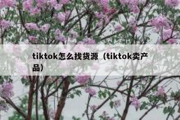 tiktok怎么找货源（tiktok卖产品） 第1张