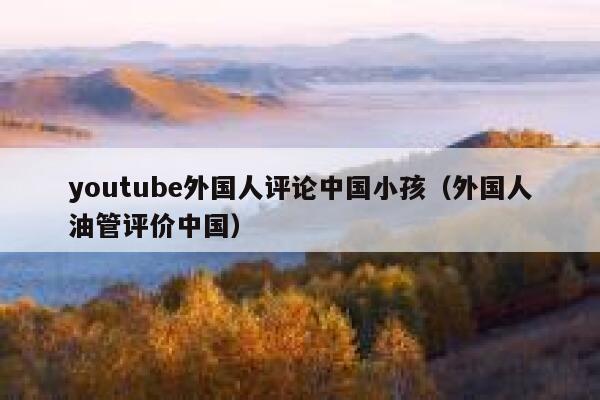 youtube外国人评论中国小孩（外国人油管评价中国） 第1张