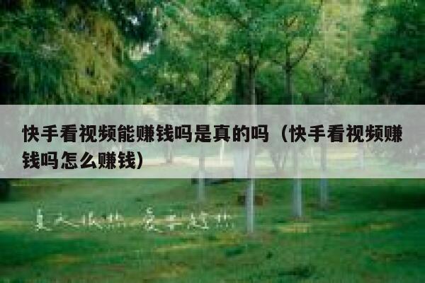 快手看视频能赚钱吗是真的吗（快手看视频赚钱吗怎么赚钱） 第1张