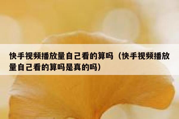 快手视频播放量自己看的算吗（快手视频播放量自己看的算吗是真的吗） 第1张