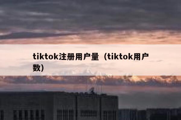 tiktok注册用户量（tiktok用户数） 第1张