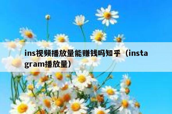 ins视频播放量能赚钱吗知乎（instagram播放量） 第1张