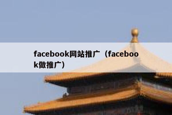 facebook网站推广（facebook做推广） 第1张