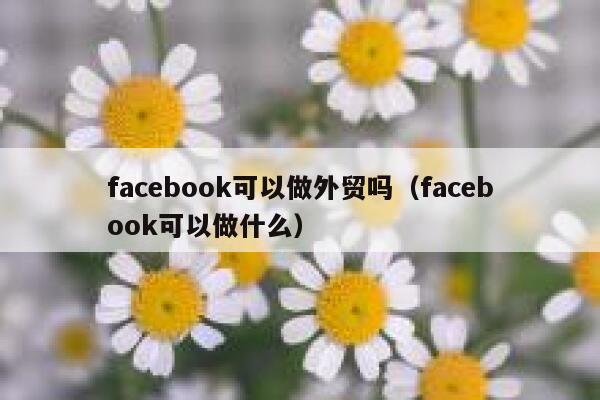 facebook可以做外贸吗（facebook可以做什么） 第1张