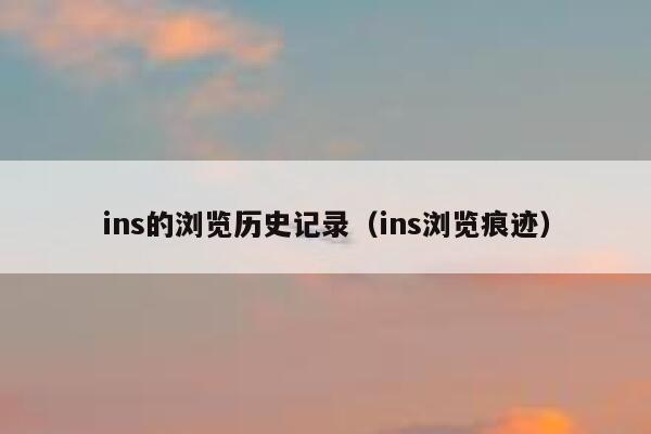 ins的浏览历史记录（ins浏览痕迹） 第1张