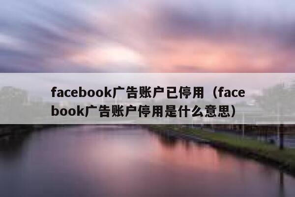 facebook广告账户已停用（facebook广告账户停用是什么意思） 第1张