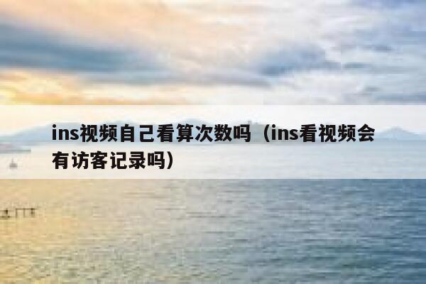 ins视频自己看算次数吗（ins看视频会有访客记录吗） 第1张