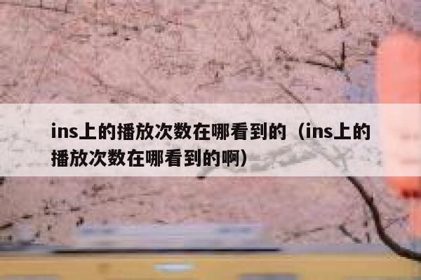 ins上的播放次数在哪看到的（ins上的播放次数在哪看到的啊） 第1张