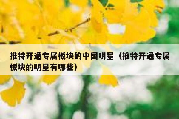 推特开通专属板块的中国明星（推特开通专属板块的明星有哪些） 第1张