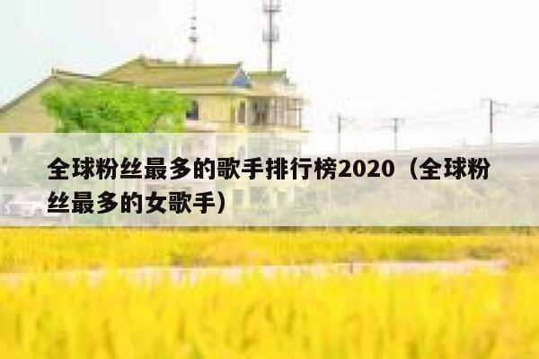 全球粉丝最多的歌手排行榜2020（全球粉丝最多的女歌手） 第1张