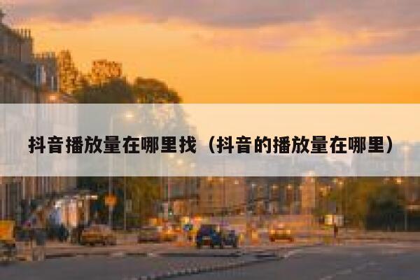 抖音播放量在哪里找（抖音的播放量在哪里） 第1张