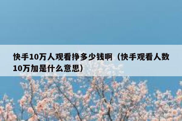 快手10万人观看挣多少钱啊（快手观看人数10万加是什么意思） 第1张