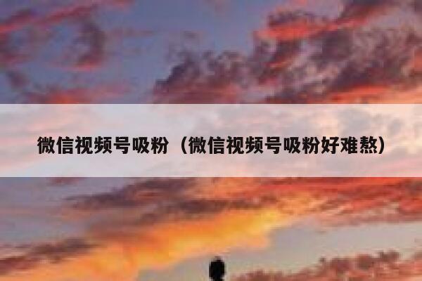 微信视频号吸粉（微信视频号吸粉好难熬） 第1张