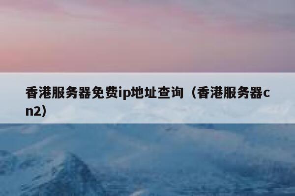 香港服务器免费ip地址查询（香港服务器cn2） 第1张