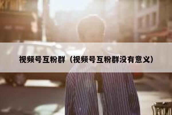 视频号互粉群（视频号互粉群没有意义） 第1张