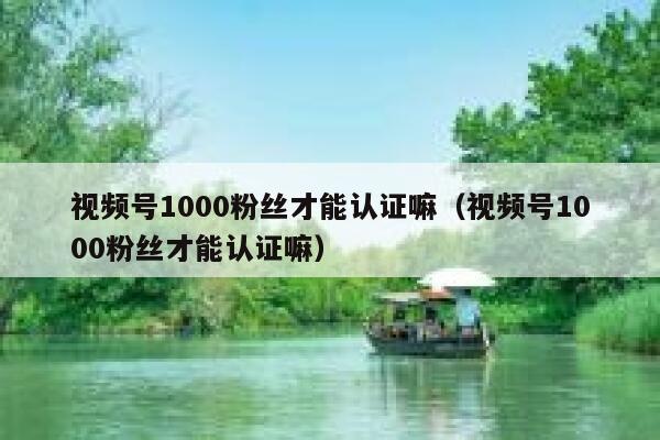 视频号1000粉丝才能认证嘛（视频号1000粉丝才能认证嘛） 第1张