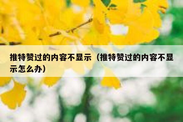 推特赞过的内容不显示（推特赞过的内容不显示怎么办） 第1张
