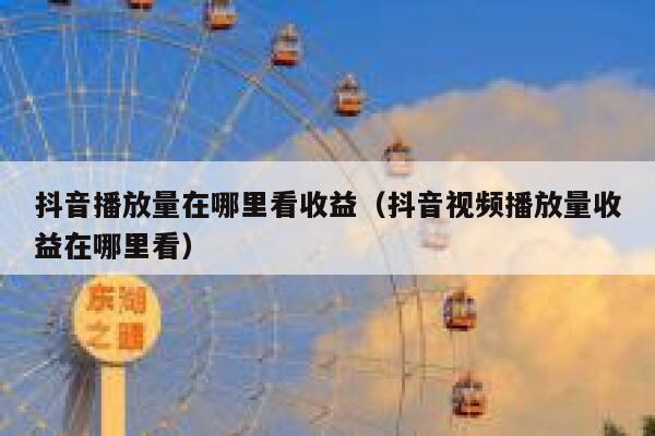 抖音播放量在哪里看收益（抖音视频播放量收益在哪里看） 第1张