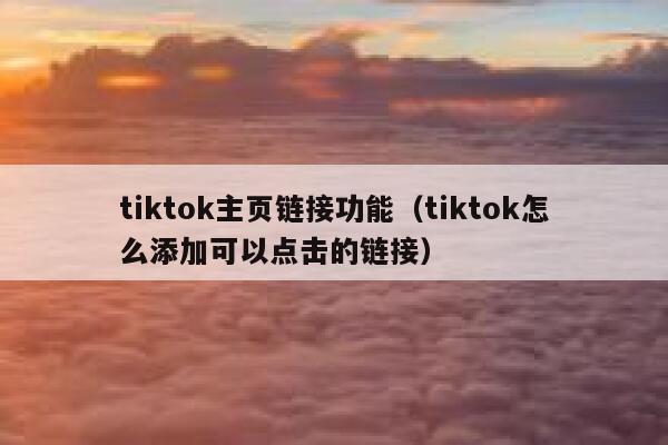 tiktok主页链接功能（tiktok怎么添加可以点击的链接） 第1张