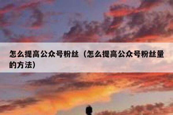 怎么提高公众号粉丝（怎么提高公众号粉丝量的方法） 第1张