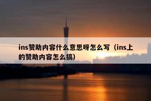 ins赞助内容什么意思呀怎么写（ins上的赞助内容怎么搞） 第1张