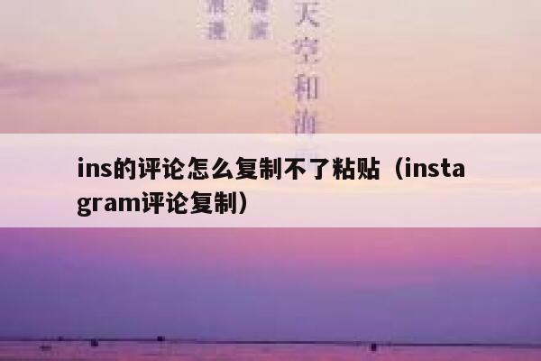 ins的评论怎么复制不了粘贴（instagram评论复制） 第1张