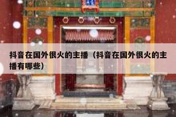 抖音在国外很火的主播（抖音在国外很火的主播有哪些） 第1张