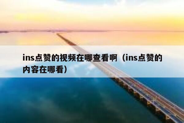 ins点赞的视频在哪查看啊（ins点赞的内容在哪看） 第1张