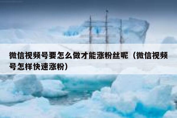 微信视频号要怎么做才能涨粉丝呢（微信视频号怎样快速涨粉） 第1张