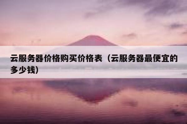 云服务器价格购买价格表（云服务器最便宜的多少钱） 第1张