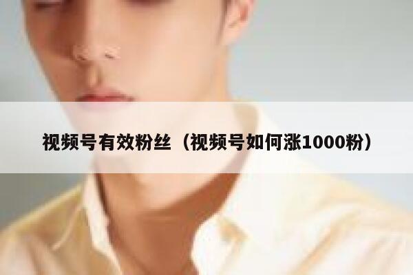 视频号有效粉丝（视频号如何涨1000粉） 第1张