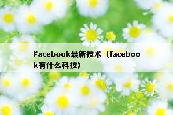 Facebook最新技术（facebook有什么科技） 第1张