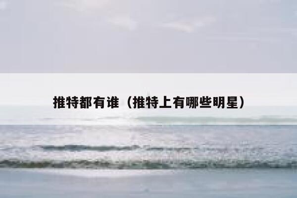 推特都有谁（推特上有哪些明星） 第1张