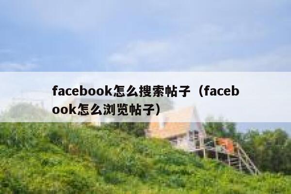 facebook怎么搜索帖子（facebook怎么浏览帖子） 第1张