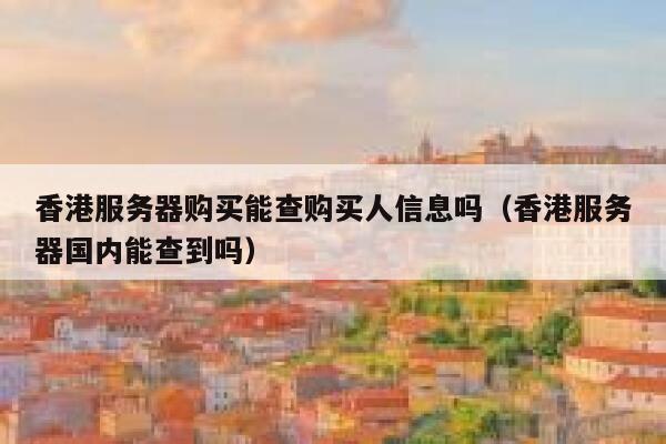 香港服务器购买能查购买人信息吗（香港服务器国内能查到吗） 第1张