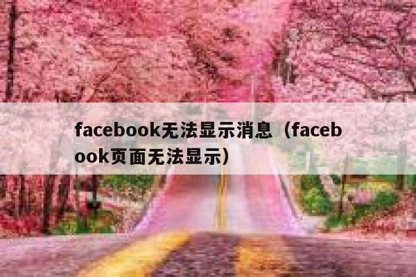 facebook无法显示消息（facebook页面无法显示） 第1张