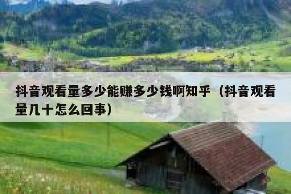 抖音观看量多少能赚多少钱啊知乎（抖音观看量几十怎么回事） 第1张