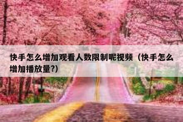 快手怎么增加观看人数限制呢视频（快手怎么增加播放量?） 第1张