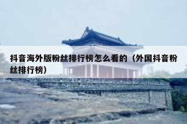 抖音海外版粉丝排行榜怎么看的（外国抖音粉丝排行榜） 第1张