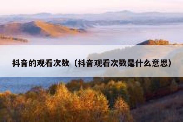 抖音的观看次数（抖音观看次数是什么意思） 第1张