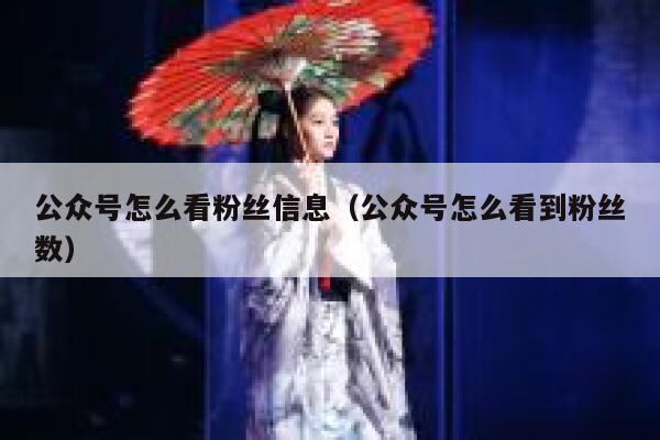 公众号怎么看粉丝信息（公众号怎么看到粉丝数） 第1张