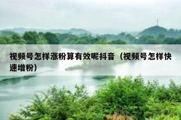 视频号怎样涨粉算有效呢抖音（视频号怎样快速增粉） 第1张