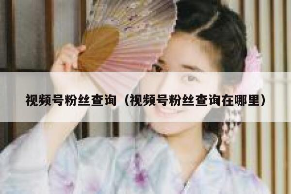 视频号粉丝查询（视频号粉丝查询在哪里） 第1张
