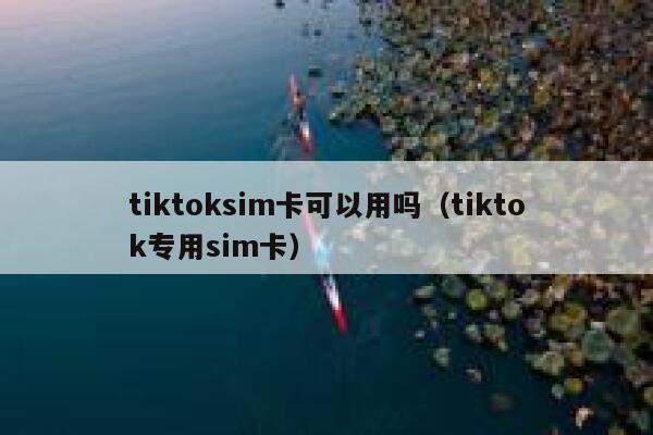 tiktoksim卡可以用吗（tiktok专用sim卡） 第1张