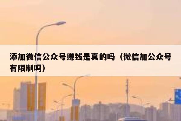 添加微信公众号赚钱是真的吗（微信加公众号有限制吗） 第1张