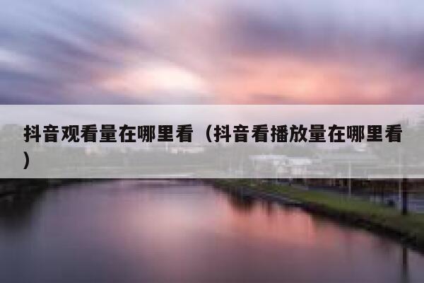 抖音观看量在哪里看（抖音看播放量在哪里看） 第1张