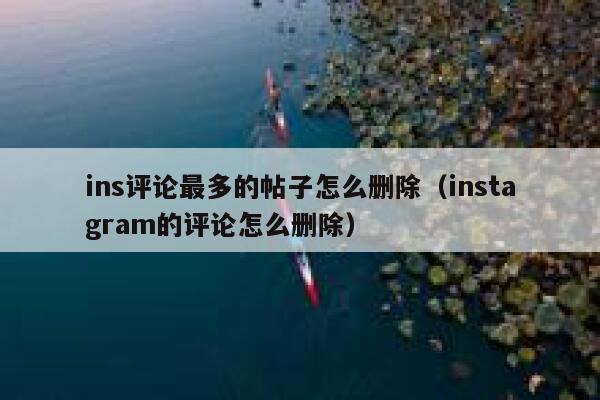 ins评论最多的帖子怎么删除（instagram的评论怎么删除） 第1张