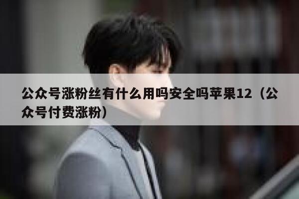 公众号涨粉丝有什么用吗安全吗苹果12（公众号付费涨粉） 第1张