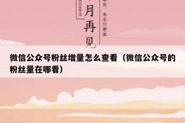 微信公众号粉丝增量怎么查看（微信公众号的粉丝量在哪看） 第1张