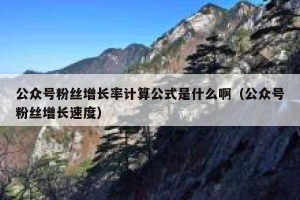 公众号粉丝增长率计算公式是什么啊（公众号粉丝增长速度） 第1张